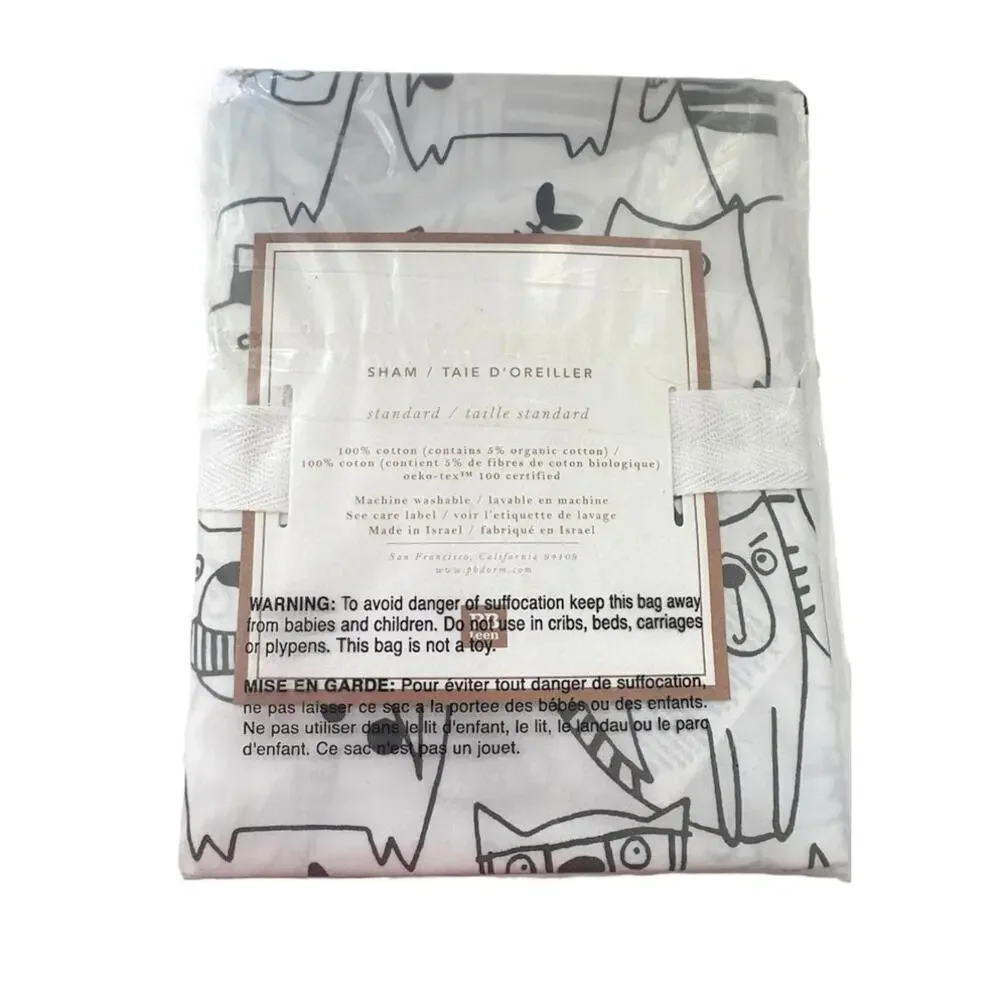 New Pottery Barn Teen Cat's Meow Pillow Standard Sham (set of 2)